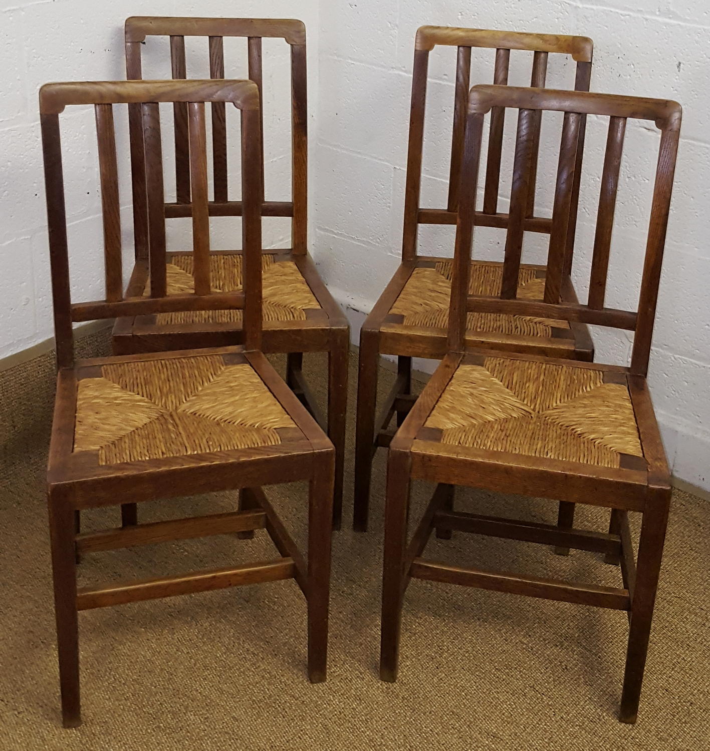 HEALS SET OF 4 OAK DINING CHAIRS