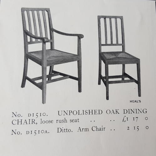 HEALS SET OF 4 OAK DINING CHAIRS