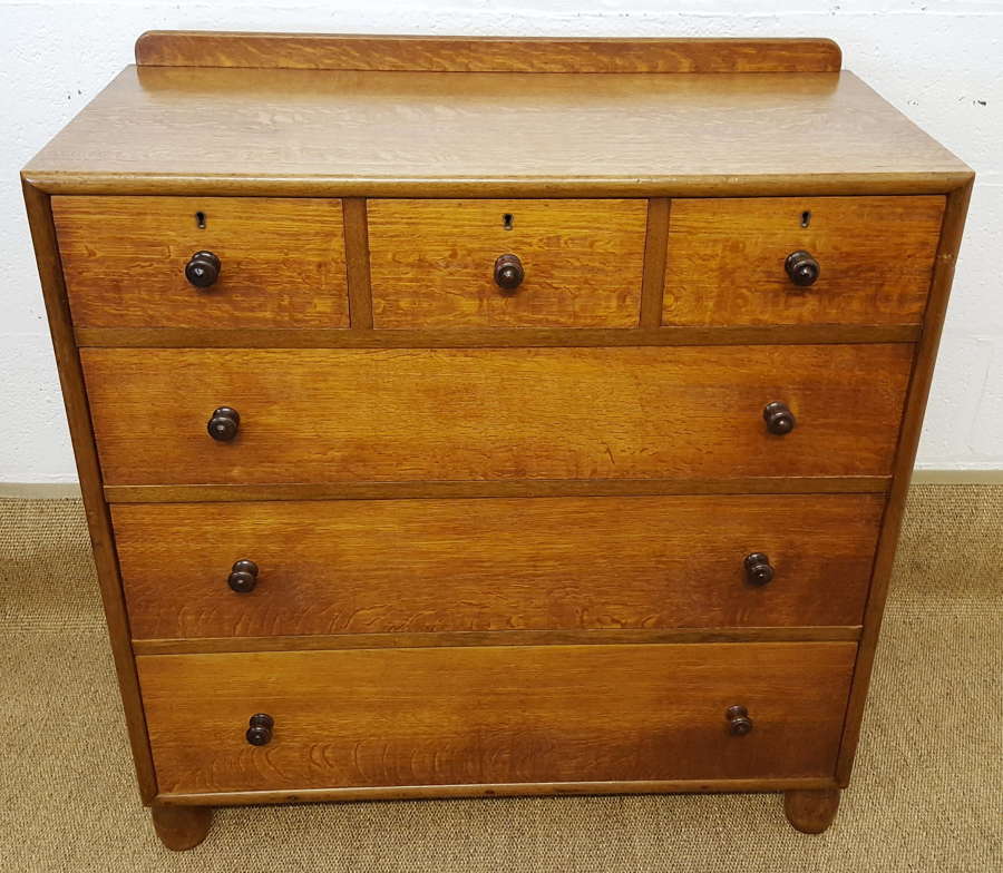 HEALS OAK CHEST OF DRAWERS C 1930