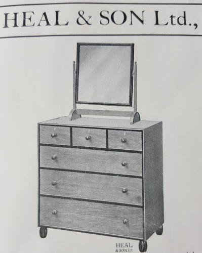 HEALS OAK CHEST OF DRAWERS C 1930