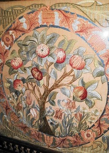WILLIAM MORRIS APPLE TREE EMBROIDERY FIRESCREEN C1880