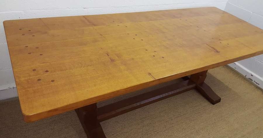 ROBERT MOUSEMAN THOMPSON  OAK REFECTORY TABLE C1950