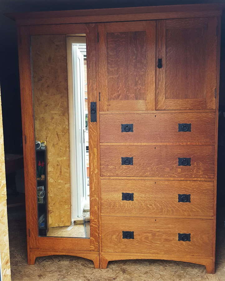 AMBROSE HEAL OAK WARDROBE C1900