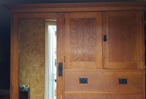 AMBROSE HEAL OAK WARDROBE C1900