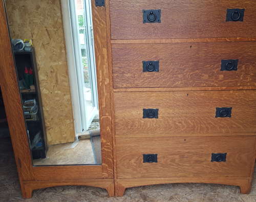 AMBROSE HEAL OAK WARDROBE C1900
