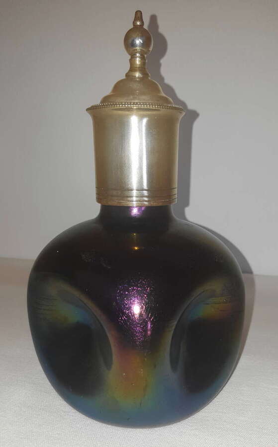 THOMAS WEBB ARTS AND CRAFTS BRONZEWARE GLASS DECANTER C1880 CHRISTOPHER DRESSER