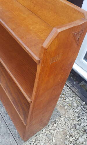 ROBERT KINGPOST INGHAM OAK BOOKCASE C1950    MOUSEMAN