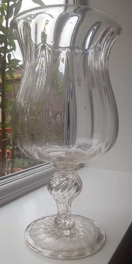 VERY RARE 18THC ENGLISH WRYTHEN GLASS FLOWER VASE C1750
