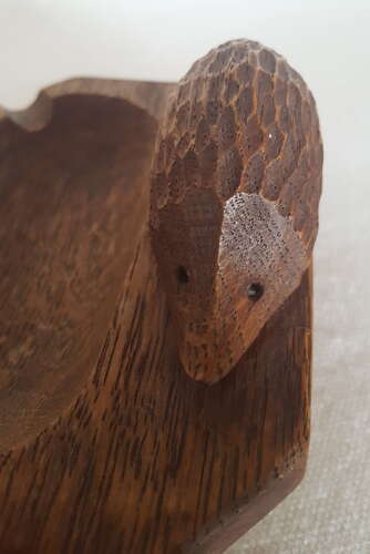Rare Pair Mouseman Critter Nick Hedgehogman Hill Oak Ashtrays