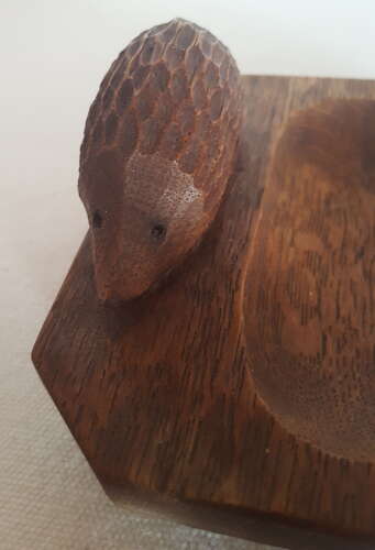 Rare Pair Mouseman Critter Nick Hedgehogman Hill Oak Ashtrays