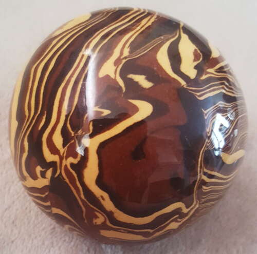 Rare 18thc Grand Tour English Agateware Pottery Ball c1780